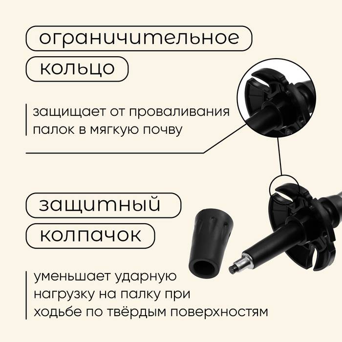 Палки треккинговые Maclay Alu 100, телескопические, 2 шт. (пробка)